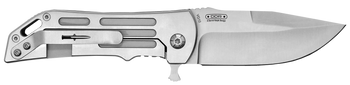 Camillus 19643 Dominator II 3" Folding Drop Point Plain Titanium Bonded 420 Stainless Steel Blade, Silver Carbon Fiber/SS Handle                                                                        