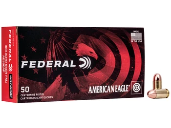 Federal AE380AP American Eagle Handgun 380ACP 95gr Full Metal Jacket 50 Per Box/20 Case