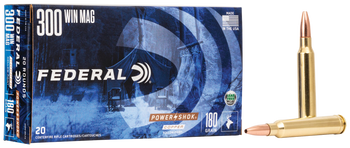 Federal A300W180LFA Power-Shok Copper 300WinMag 180gr Copper Hollow Point 20 Per Box/10 Case                                                                                                            