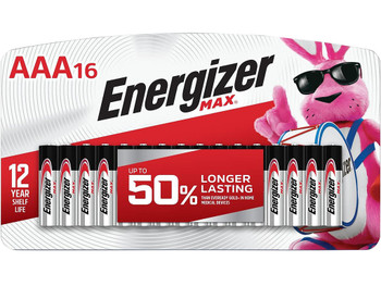 Energizer E92LP16F3 AAA Max Black/Silver 1.5V Alkaline Qty (16) Single Pack