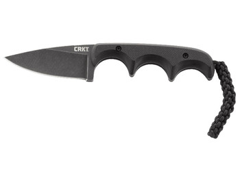 CRKT 2384K Minimalist 2.16" Fixed Drop Point Plain Black Stonewashed 5Cr15MoV SS Blade/Black G10 Handle Includes Lanyard/Sheath