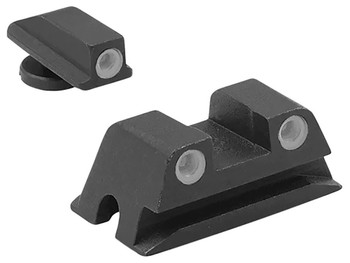 Meprolight USA 188023101 Tru-Dot Green Tritium White Outline Front Sight-Green Tritium White Outline Rear Sight Walther Arms PPS/PPX/Creed