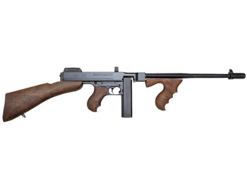 Thompson T1B14 1927A-1 Deluxe 45 ACP Caliber with 16.50" Barrel, 20+1 Capacity (Stick), Blued Metal Finish, Walnut Removable Fixed Stock & Wood Grip Right Hand