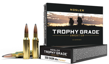 Nosler 60062 Trophy Grade  300RemSAUM 180gr Nosler Spitzer Partition 20 Per Box/10 Case                                                                                                                 