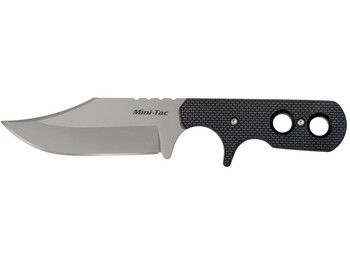 Cold Steel CS49HCFZ Mini Tac Bowie 3.63" Fixed Clip Point Plain Stonewashed 8Cr13MoV SS Blade, 3.25" Griv-Ex Handle