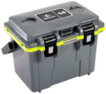 PELICAN 14Q-1-DKGRYEGRN 14QT ELITE COOLER GRY/GRN                                                                                                                                                       