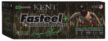 Kent Cartridge CC123FSP363X5 Fasteel + Precision Steel Sports South Exclusive 12 Gauge 3" 1 1/4 oz 3x5 Shot 100 Per Box/2 Cs                                                                            