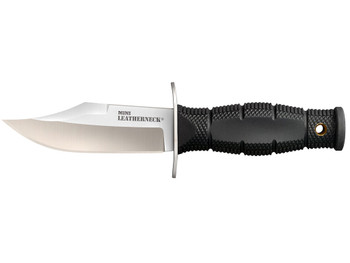 Cold Steel CS39LSAB Leatherneck Mini 3.50" Fixed Clip Point Plain 8Cr13MoV SS Blade/3.25" Black Contoured Kray-Ex Handle Includes Sheath