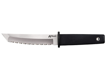 Cold Steel CS17TS Kobun 5.50" Fixed Tanto Serrated AUS-8A SS Blade/Black Checkered Kray-Ex Handle Includes Sheath