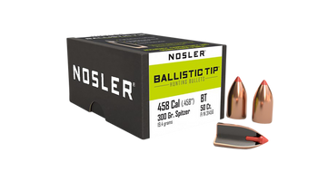 Nosler 31456 Ballistic Tip  458Cal 300gr Spitzer Point 50/Box                                                                                                                                           