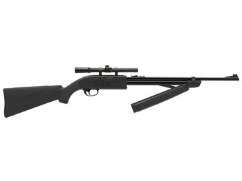 Crosman CLGY1000KT Legacy 1000 Air Rifle Pump 177 Black Rifled Steel Barrel, Black Receiver, Black Fixed All Weather Stock, Crossbolt Safety, Includes 4x15mm Scope