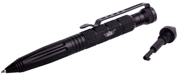 Uzi Accessories UZITACPEN6BK Tactical Pen  Black Aluminum 6" Features Glass Breaker/Cuff Key                                                                                                            