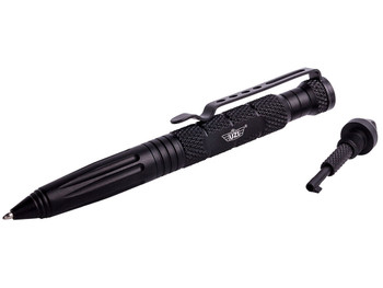 Uzi Accessories UZITACPEN6BK Tactical Pen Black Aluminum 6" Features Glass Breaker/Cuff Key