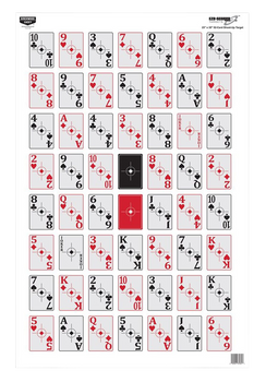 Birchwood Casey 37028 EZE-Scorer  Playing Cards Paper Hanging 23" x 35" Black/Red 100 Per Pkg                                                                                                           