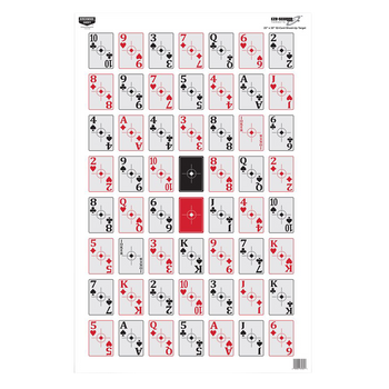 Birchwood Casey 37028 EZE-Scorer  Playing Cards Paper Hanging 23" x 35" Black/Red 100 Per Pkg                                                                                                           