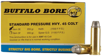 Buffalo Bore Ammunition 3E20 Standard Pressure Strictly Business 45Colt 255gr Gas Checked Soft Cast 20 Per Box/12 Case                                                                                  