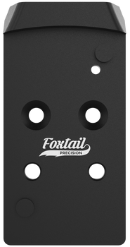 Foxtail Precision 100017 Rear Sight Dovetail Optic Adapter Plate for CZ P10  Black Anodized CZ P10                                                                                                      