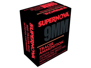 Supernova PMSN9MMR Red Tracer Non Corrosive 9mm Luger 119 Gr Full Metal Jacket 20 Per Box/ 50 Cs