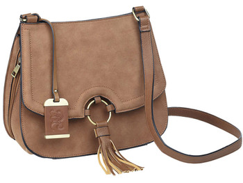 Bulldog BDP034 Cross Body Purse w/Holster Tan Suede Most Sm Pistols & Revolvers Right Hand