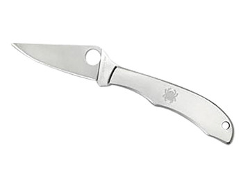 Spyderco C137P Honeybee 1.63" Folding Plain Satin 3Cr13MoV SS Blade/ Satin Stainless Steel Handle