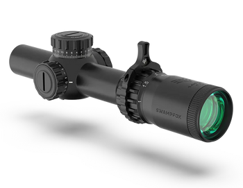 Swampfox Optics THK14241RF Tomahawk II  Black 1-4x 24mm 30mm Tube Bright Fiber Optic Red Reticle                                                                                                        