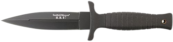 Smith & Wesson Knives SWHRT9BCP H.R.T.  4.75" Fixed Spear Point Plain 7Cr17MoV High Carbon SS Blade Thermoplastic Rubber Handle 9" OAL                                                                  