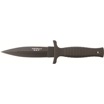 Smith & Wesson Knives SWHRT9BCP H.R.T.  4.75" Fixed Spear Point Plain 7Cr17MoV High Carbon SS Blade Thermoplastic Rubber Handle 9" OAL                                                                  