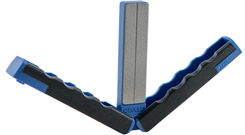 AccuSharp 051C Paddle Sharpener Folding Diamond Sharpener Black/Blue Overmolded Rubber Handle                                                                                                           