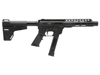 Freedom Ordnance FX9P8 FX-9 9mm Luger 8.25" 33+1 Black Hard Coat Anodized Black Polymer Grip KAK Shockwave Pistol Brace