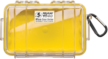 Pelican 1040027100 Micro Case  Yellow/Clear Polycarbonate 7.50" Long                                                                                                                                    