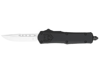 CobraTec Knives SBFS3DNS FS-3 Small 2.75" OTF Drop Point Plain D2 Steel Blade, 4.25" Black Aluminum Alloy Handle
