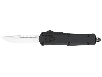CobraTec Knives SBFS3DNS FS-3 Small 2.75" OTF Drop Point Plain D2 Steel Blade, 4.25" Black Aluminum Alloy Handle