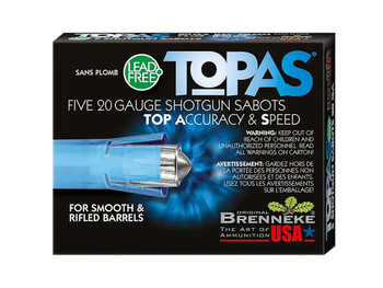 Brenneke SL202TOPN TOPAS 20Gauge 2.75" 1/2oz Sabot Slug Shot 5 Per Box/50 Case
