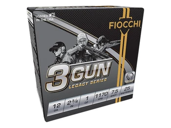 Fiocchi 12DL3G75 3-Gun Match Legacy Series 12Gauge 2.75" 1oz 7.5Shot 25 Per Box/10 Case