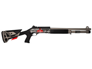 MAC 21000154AA1 1014 Judgement Day 12 Gauge Semi-Auto 3" 5+1 18.50" Anodized Steel Barrel, Black/Gray Anodized Receiver w/Red "SKYNET" & Picatinny Rail, Synthetic Stock, Black Polymer Grip