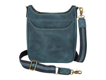 GTM GTM-CZY/17 BLUE CROSSBODY SLIM SATCHEL-BUFF
