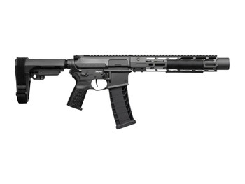 CMMG 94A68CD-TNG Zeroed Banshee Mk4 9mm Luger 33+1 6.50" Black Nitride Threaded Barrel, Tungsten Cerakote Aluminum Receiver w/Picatinny Rail, M-LOK Handguard, Black Polymer CMMG RipBrace, CMMG Zeroed