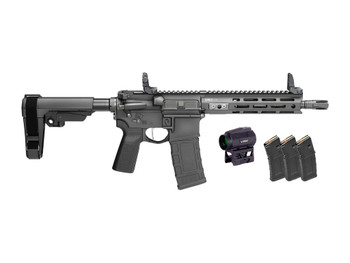 Springfield Armory STV995300BLCV2SBAPAC SAINT Victor Gear Pac 300 Blackout 10+1 9.50" Black Nitride Threaded Barrel, Black Hardcoat Anodize Aluminum Receiver w/ Rail, M-LOK Handguard, Black Polymer SB