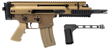 FN 38101883 SCAR 15P 5.56x45mm 30+1 7.50" Black Steel Barrel, Flat Dark Earth Anodized Picatinny Rail Aluminum Receiver, SB Tactical Brace, Ambidextrous                                                