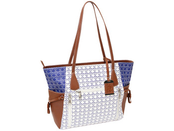BDOG BDP-086 TOTE STYLE PURSE W/HLSTR WHT/BLU