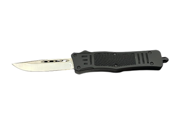 Steel River Knives MT616BULD2DP MT616 Ultralight Mini 2.75" OTF Drop Point Plain Polished D2 Steel Blade, 4.25" Black Aluminum Handle                                                                   