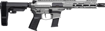 CMMG 45A890FTNG Banshee FE MkG 45 ACP 13+1 8" Black Nitride Threaded Barrel, M-LOK Handguard, Titanium Cerakote Aluminum Receiver w/Picatinny Rail, Black Polymer CMMG RipBrace, CMMG Zeroed Grip       