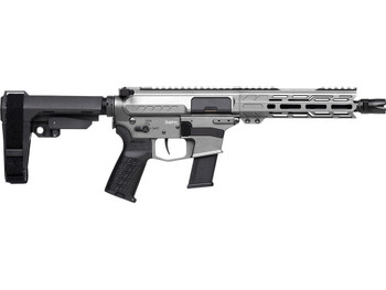 CMMG 45A890FTNG Banshee FE MkG 45 ACP 13+1 8" Black Nitride Threaded Barrel, M-LOK Handguard, Titanium Cerakote Aluminum Receiver w/Picatinny Rail, Black Polymer CMMG RipBrace, CMMG Zeroed Grip