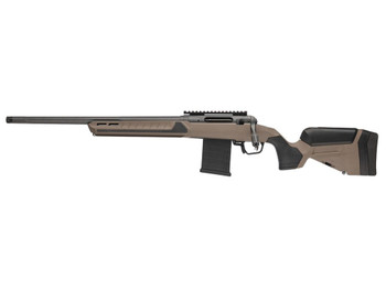 Savage Arms 32685 110 Core Tactical Full Size 6mm ARC 10+1 18" Medium Heavy Fluted Barrel, Arca Rail Forend, Coyote Tan AccuStock w/AccuFit V2 Synthetic Stock, Left Hand