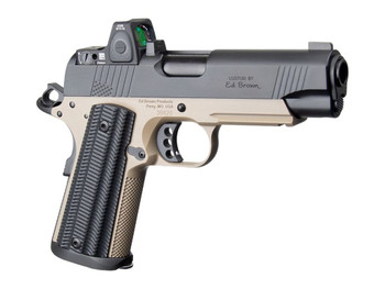 Ed Brown Special Forces Commander SOCOM w/Optic 45 ACP 7+1 4.25" Black Nitride Barrel, Black Gen4 Stainless Steel Serrated w/Optic Slide, Flat Dark Earth Gen4 Stainless Steel Frame w/Accessory Rail
