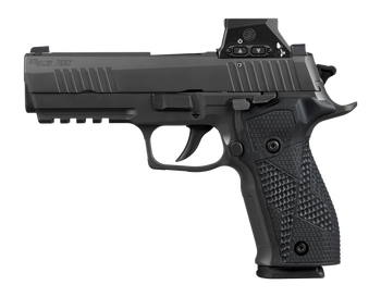 Sig Sauer 226X9RXSL10 P226 w/Optic Full Size 9mm Luger 10+1 4.40" Black Bull Barrel. Matte Black DLC Stainless Steel Serrated w/Optic Slide. Black Anodized Alloy Frame w/Picatinny Rail. Black Hogue G1