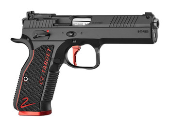 CZ-USA 91246 Shadow 2 Target 9mm Luger 17+1 5" Stainless Barrel, Black Nitride Steel Optic Ready/Serrated Slide, Black Steel Frame w/Beavertail, G10 Grip