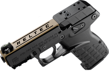 Kel-Tec P17BBLKORTANS P17  Sports South Exclusive 22 LR 16+1 3.80" Black Steel Barrel, Tan Optic Ready/Serrated Slide, Black Polymer Frame w/Picatinny Rail, Textured Grip                              