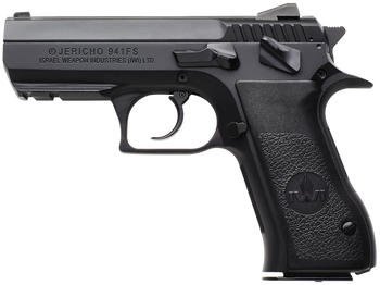IWI US J941FS9ORP Jericho 941 Mid-Size Frame 9mm Luger 16+1 3.80" Black Chrome Lined Steel Barrel, Black Serrated Steel Slide & Frame w/Beavertail & Picatinny Rail, Black Textured Grips               