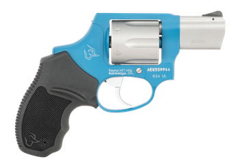 Taurus 2-85629ULC23CH 856 Ultra-Lite Small 38 Special +P 6 Shot 2" Matte Stainless Barrel & Cylinder, Sky Blue Cerakote Aluminum Frame, Black Ribber Grip, Transfer Bar, Safety Concealed Hammer        